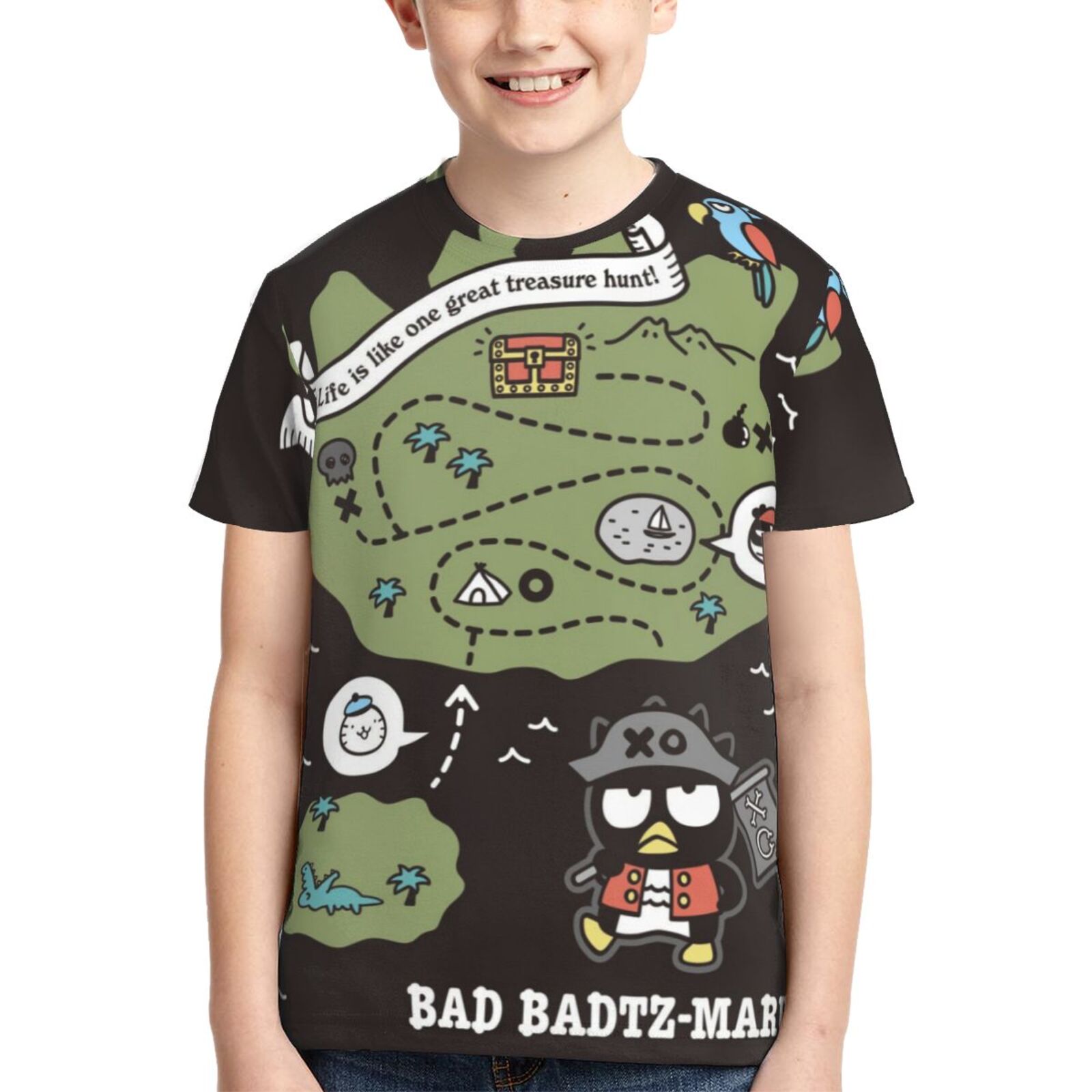 Kids Badtz Maru Shirts 3D Printing Cartoon T Shirt Casual Top Summer Short Sleeve Novelty Tee for Boys Girls